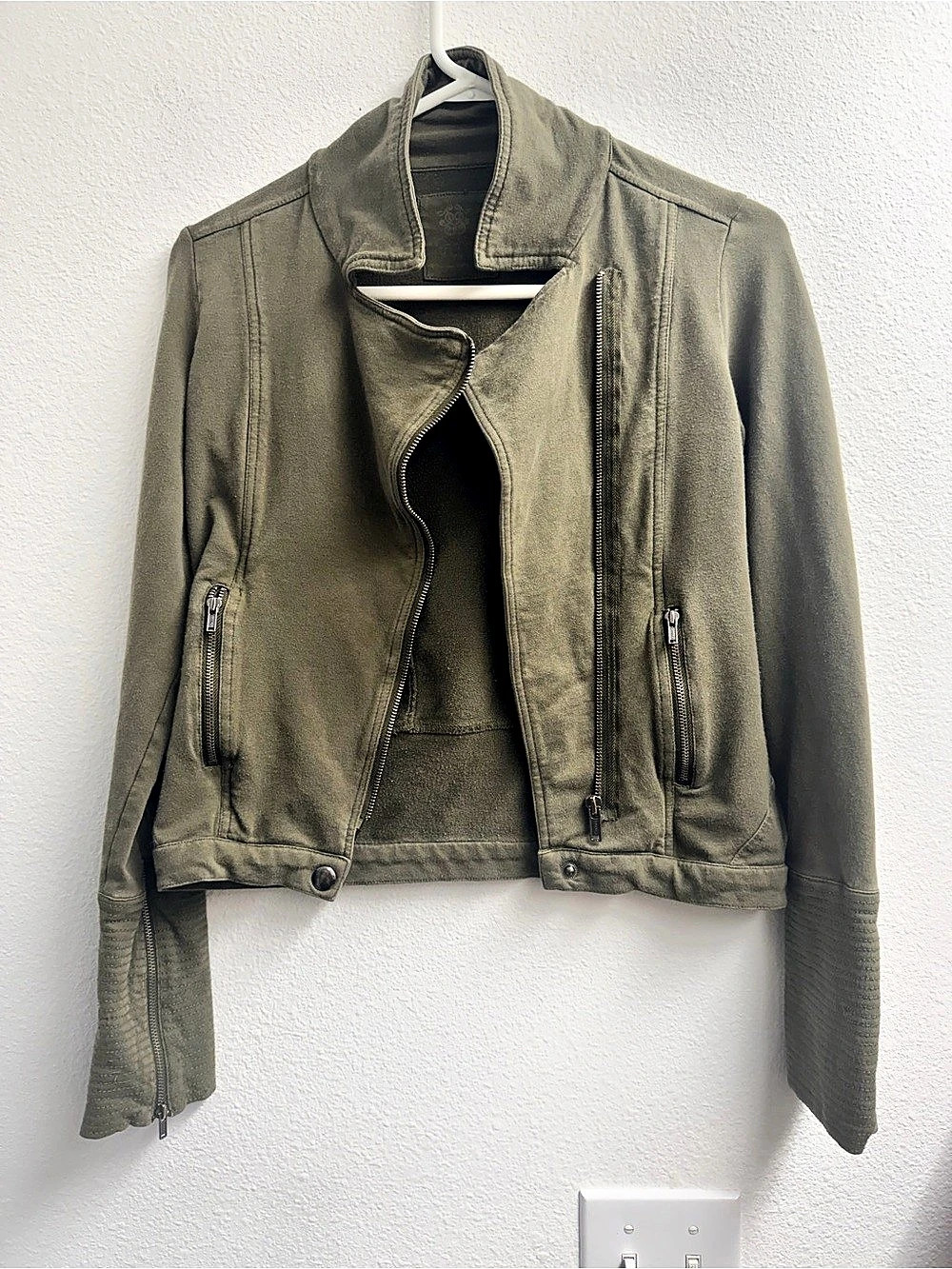 Jessica Simpson Olive Moto zip up Jacket Size XS